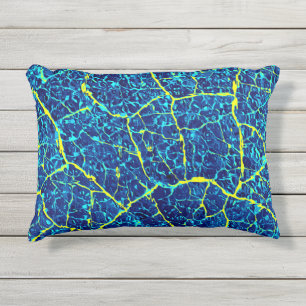 Almofada Para Ambientes Externos Abstrato azul / Amarelo