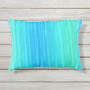 Almofada Para Ambientes Externos Abstrato de Arte Pastel Turquesa Azul