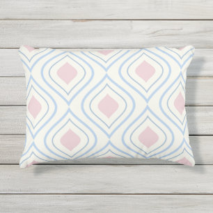Almofada Para Ambientes Externos Abstrato geométrica, azul, rosa e esbranquiçada