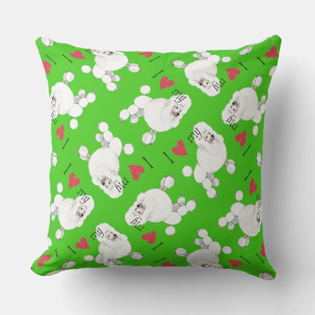 Almofada Para Ambientes Externos Adoro o meu Poodle (Frente)