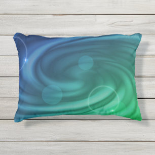Almofada Para Ambientes Externos Agitação De Cor Azul Suave E Verde