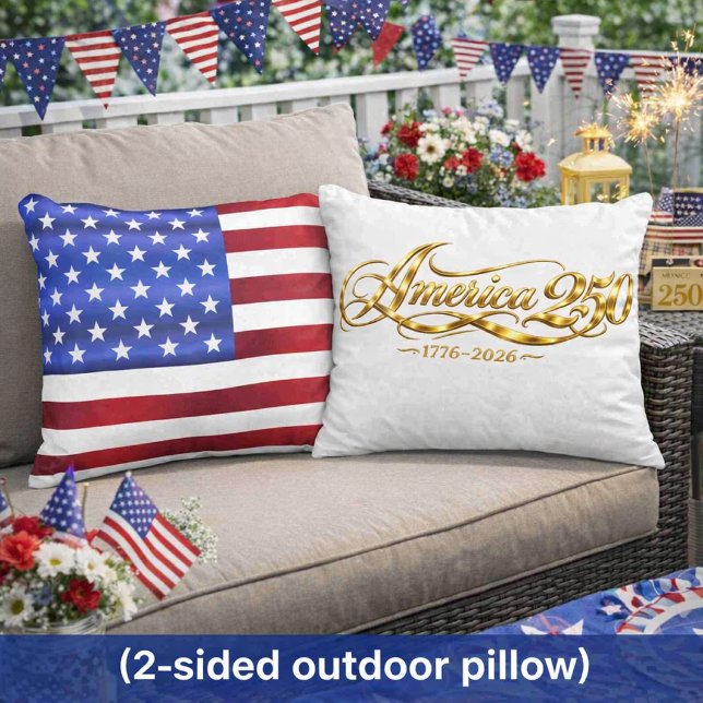 Almofada Para Ambientes Externos  America 250 Anniversary Patriotic Outdoor  (Decorate outdoor space with America's 250 Anniversary 2-sided accent pillow. )