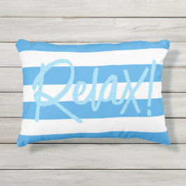 Almofada Para Ambientes Externos Ampla faixa azul e branca