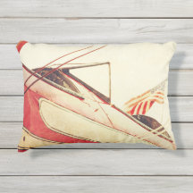 Antiquado Biplano Vermelho "Salute"