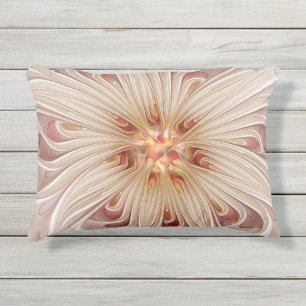 Almofada Para Ambientes Externos Arte Fractal do Pastel de Pêssego abstrato Moderno