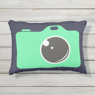 Almofada Para Ambientes Externos Azul-Câmera Pop de Arte Verde
