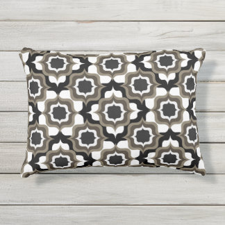Almofada Para Ambientes Externos Azulejo Mediterrâneo Retrô Preto Branco Cinza