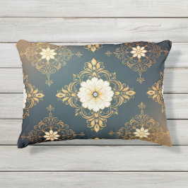 Almofada Para Ambientes Externos "Barockes Ornament-Muster in Gold und Schwarz" Dec