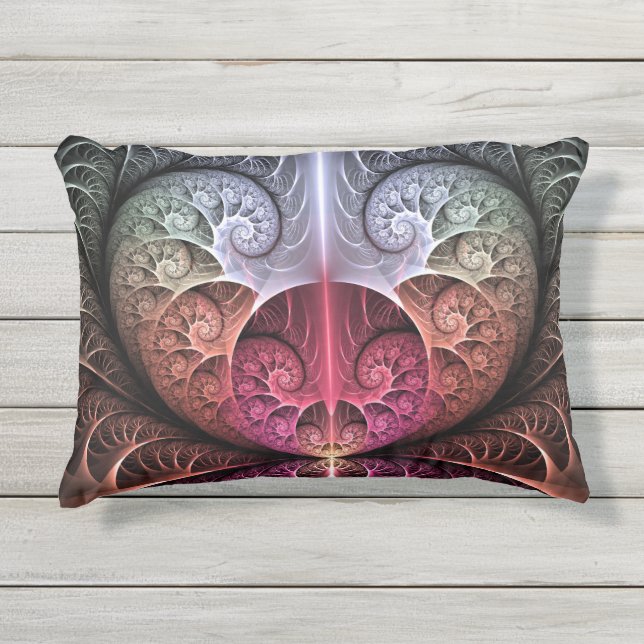 Almofada Para Ambientes Externos Batida cardíaca, Abstrato Surreal Fantasy Arte Fra (Frente)