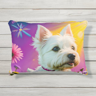Almofada Para Ambientes Externos Bela Cachorro de Westie Três