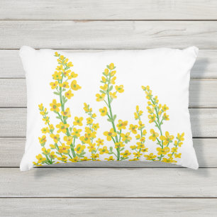 Almofada Para Ambientes Externos Blooms Florais de Citrina Moderna Amarelo