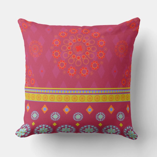 Almofada Para Ambientes Externos BOHO1 Mandala - Travesseiro (Frente)