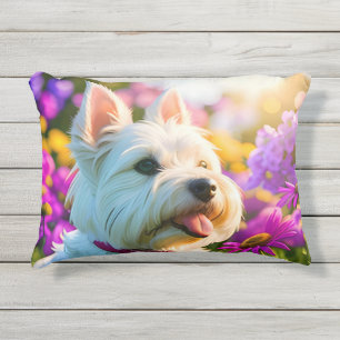 Almofada Para Ambientes Externos Bonito Cão Vestido Quatro