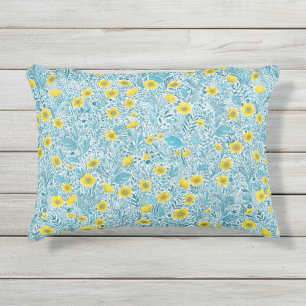 Almofada Para Ambientes Externos Buttercups, amarelo, azul e branco
