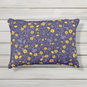 Almofada Para Ambientes Externos Buttercups, amarelo e violeta