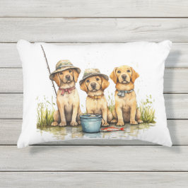 Almofada Para Ambientes Externos Cães Labrador Retriever Pescando