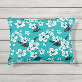 Almofada Para Ambientes Externos CHERRY BLOSSOM  - SAKURA (TEAL) Accent Pillow