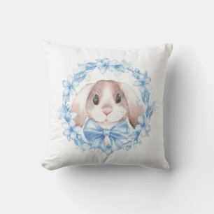 Almofada Para Ambientes Externos Coelho e grinalda azul