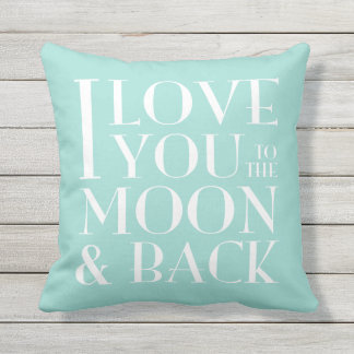 Almofada Para Ambientes Externos >Color< feito sob encomenda eu te amo à lua e à