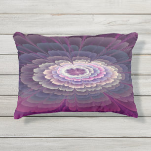 Almofada Para Ambientes Externos Cor-de-rosa Abstrato, cor-de-rosa, com flor em gre