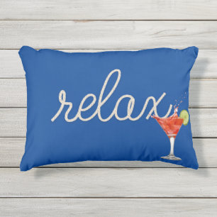 Almofada Para Ambientes Externos Corda Náutica "Relaxe" Com Cocktail