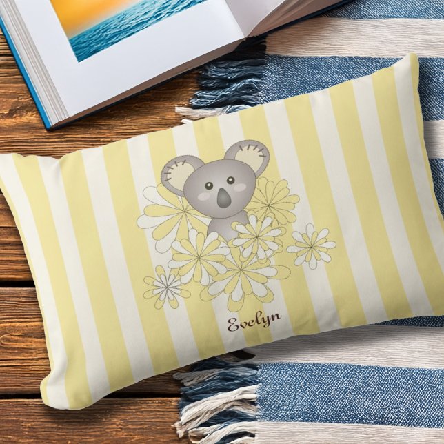 Almofada Para Ambientes Externos Crianças Personalizadas Garrafa Amarela Bebê Koala (Criador carregado)