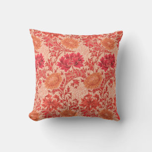 Almofada Para Ambientes Externos Crisântemos de William Morris, laranja coral