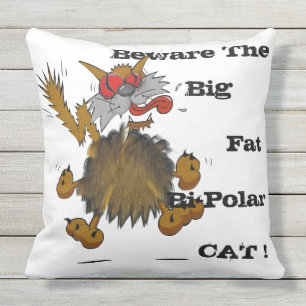 ALMOFADA PARA AMBIENTES EXTERNOS CUIDADO COM A GRANDE GORDURA BI-POLAR CAT