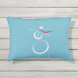 Almofada Para Ambientes Externos Cyan Cute Snowman