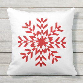 Almofada Para Ambientes Externos Design vermelho e branco simples do floco de neve