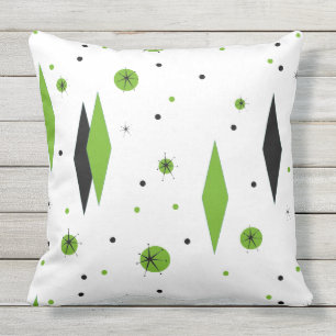 Almofada Para Ambientes Externos Diamante verde retro & travesseiro exterior de