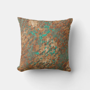 Almofada Para Ambientes Externos Efeito Plaster Terra Cotta Turquoise Grunge