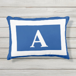 Almofada Para Ambientes Externos Ênfase de Tendência Monograma Azul
