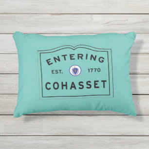 Almofada Para Ambientes Externos Entrando no COHASSET MASSACHUSETTS Street Sign