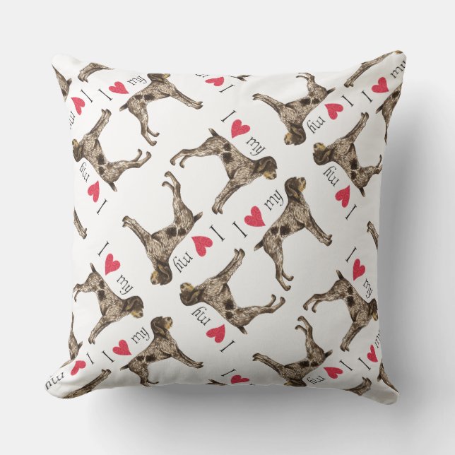 Almofada Para Ambientes Externos Eu amo meu ponteiro alemão (Frente)