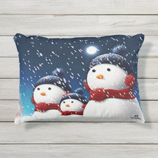 Almofada Para Ambientes Externos Família Snowman