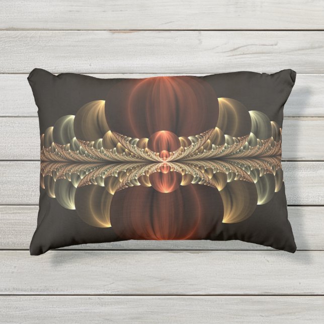 Almofada Para Ambientes Externos Fantasy Construction Shiny Abstrato Fractal Art (Frente)