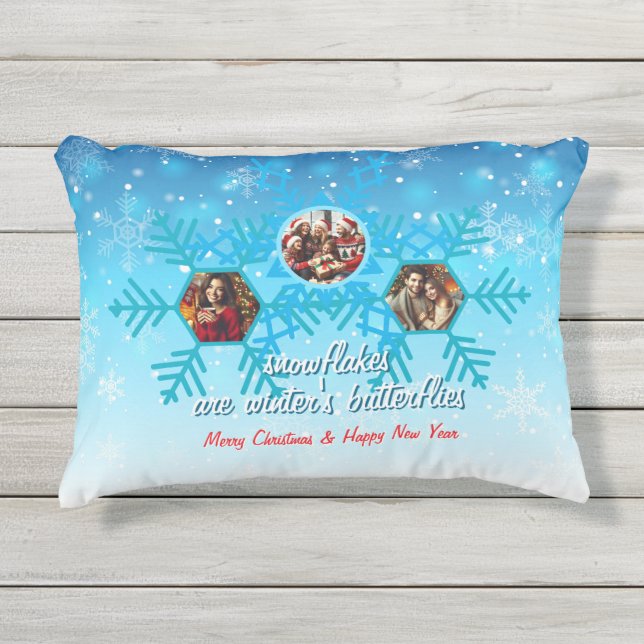 Almofada Para Ambientes Externos Floco de neve (Frente)