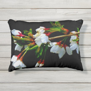 Almofada Para Ambientes Externos Flor branco branco esbranquiçado florescente