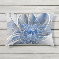 Flor de Arte Fracionada com Cinza Azul abstrato