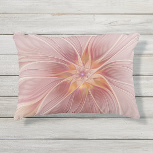 Almofada Para Ambientes Externos Flor de Sono Floral de Cor Rosa Mole Abstrato