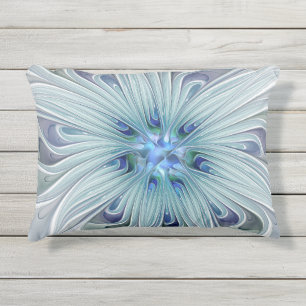 Almofada Para Ambientes Externos Floral Beauty Abstrato Modern Blue Pastel Flower