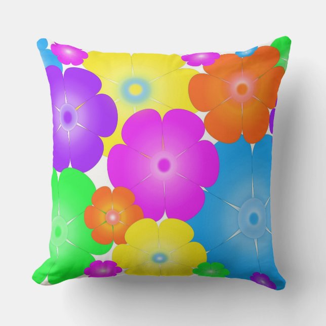 Almofada Para Ambientes Externos Flores Brilhantes (Frente)