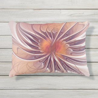 Almofada Para Ambientes Externos Flores de fantasia fractal suaves e tenra