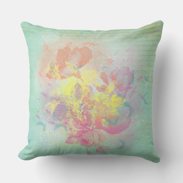 Almofada Para Ambientes Externos Flores de Verão (Frente)