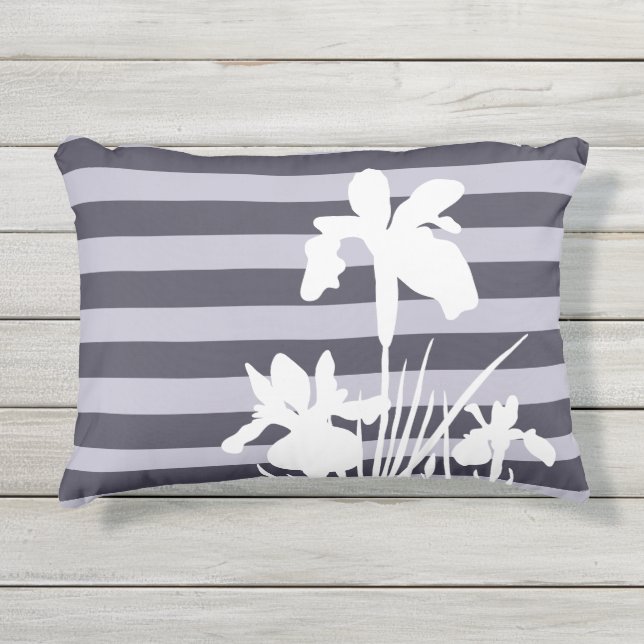 Almofada Para Ambientes Externos Flores e Flores Iris Silhuette (Frente)