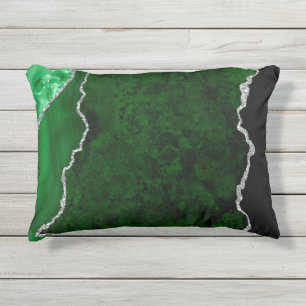 Almofada Para Ambientes Externos Floresta Glamourosa Mármore Verde Chic Prateado Br