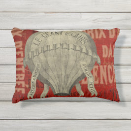 Almofada Para Ambientes Externos Fontes Gráficas de Ballon de Ar Quente Steampunk