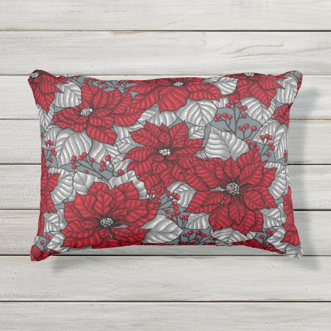Almofada Para Ambientes Externos Framboesas, design de Natal (Frente)