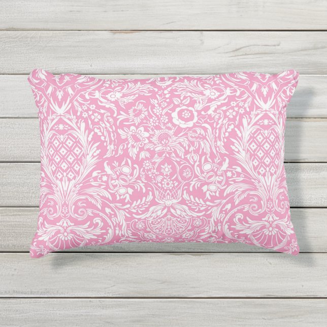 Almofada Para Ambientes Externos Fuchsia Pineapple Vitoriana Damasco (Frente)